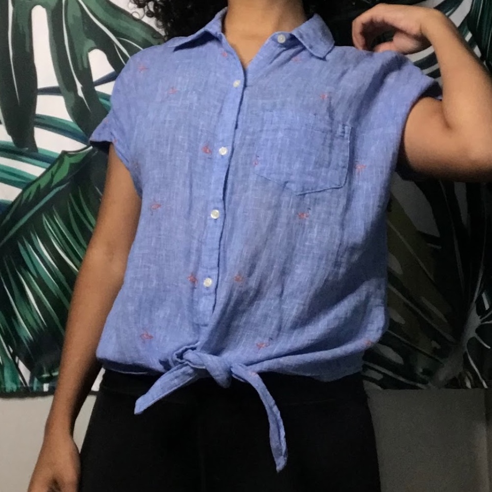 Flamingo button down shirt